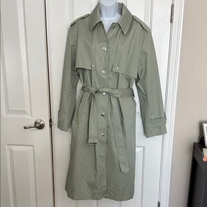 Women's Green Trench Coat-Size Large
